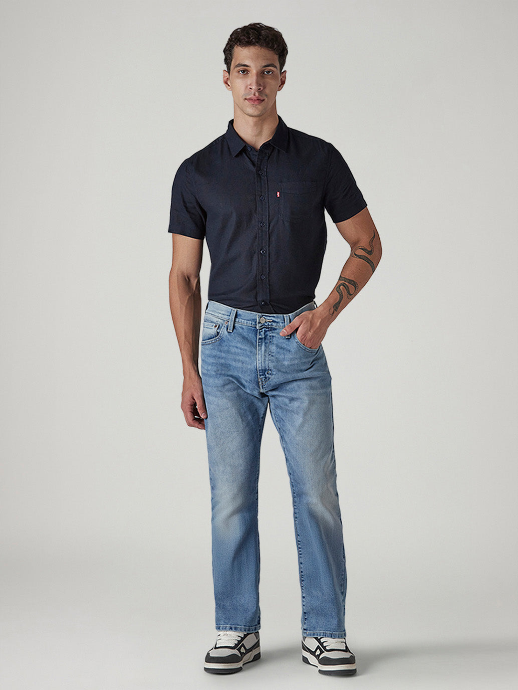 Men's 517 Light Blue Bootcut Fit Mid Rise Jeans - Front View