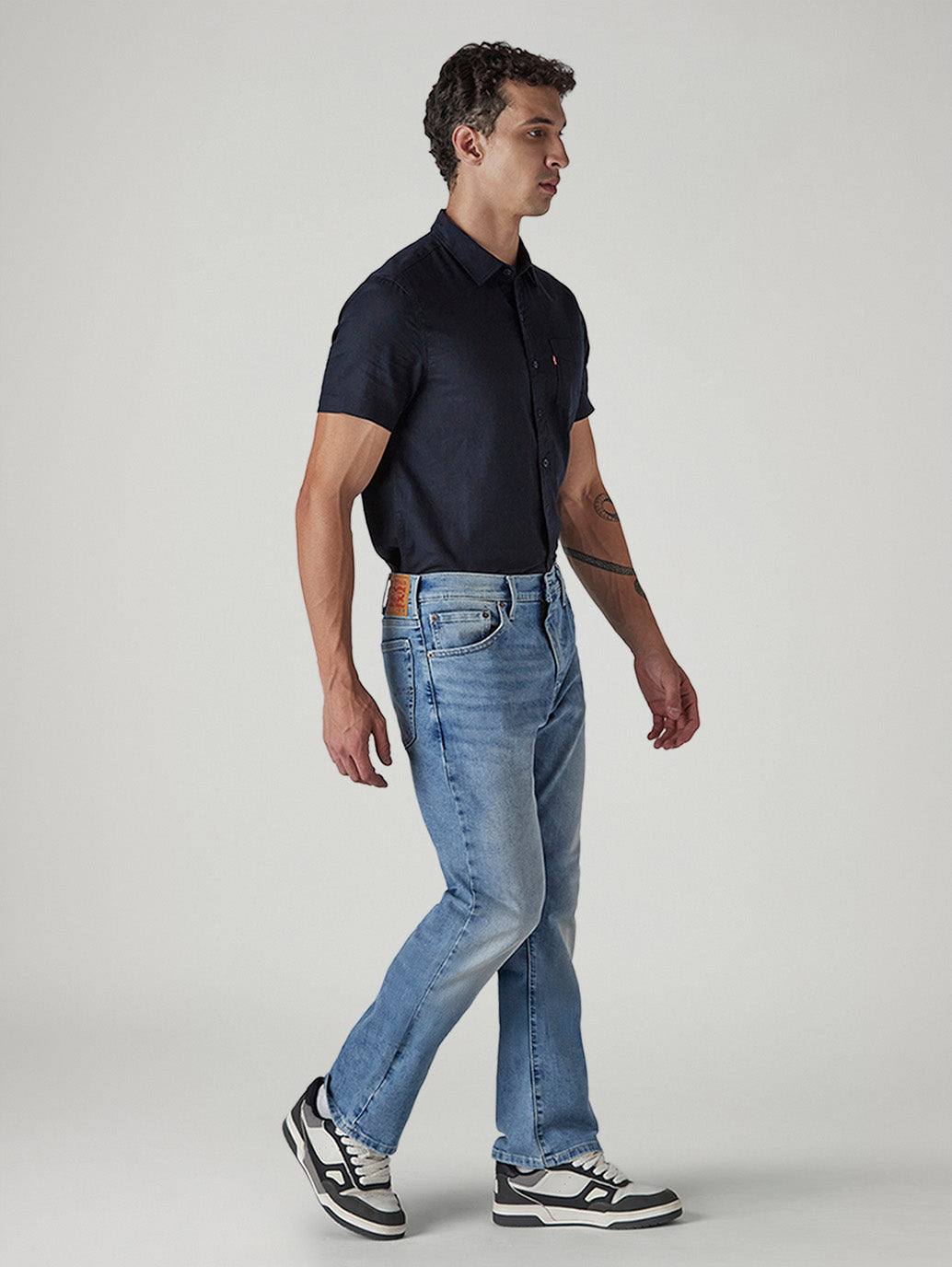 Men's 517 Light Blue Bootcut Fit Mid Rise Jeans - Side View