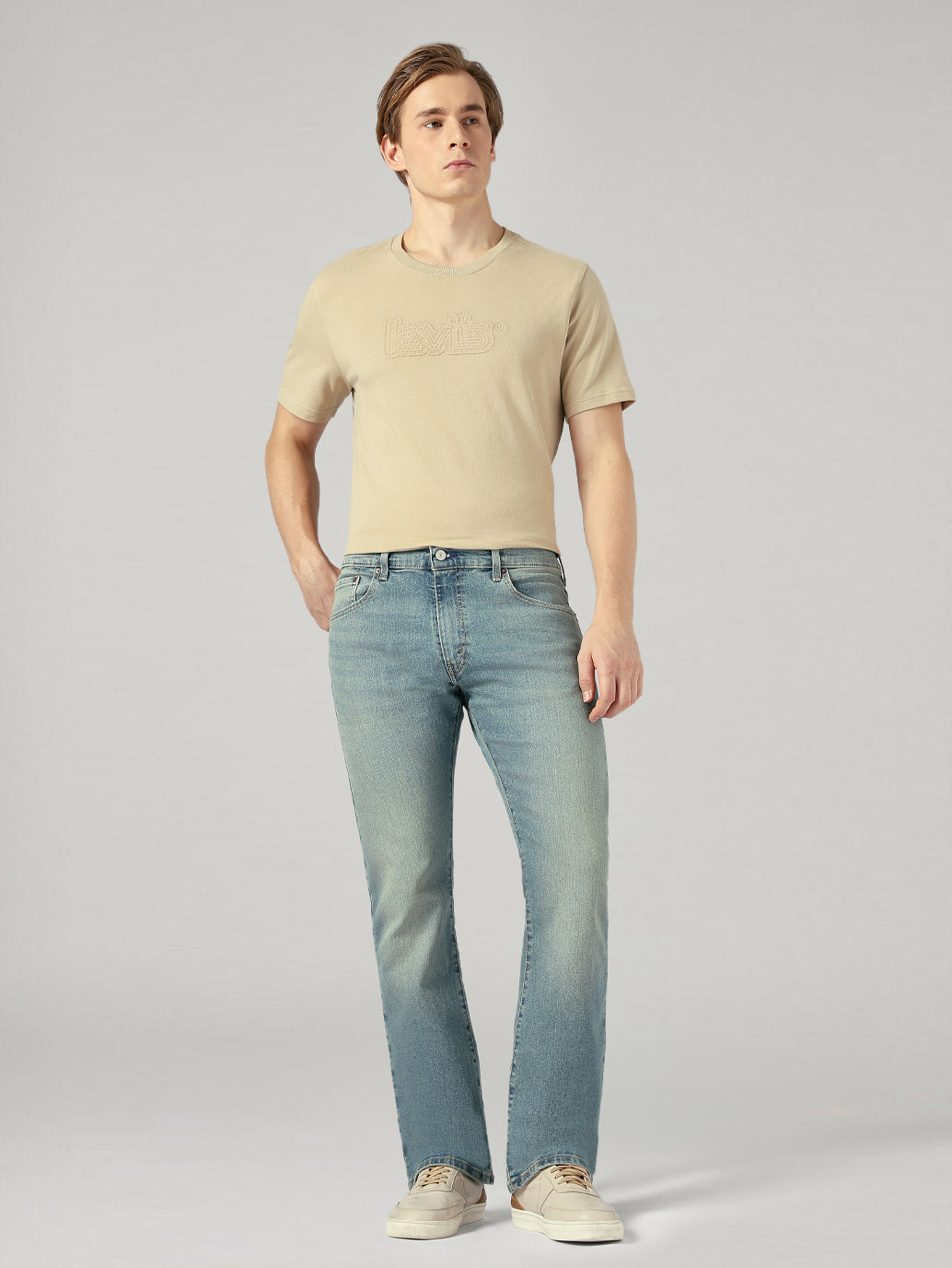 Men's 517 Blue Bootcut Fit Mid Rise Performance Jeans - Styleshot View