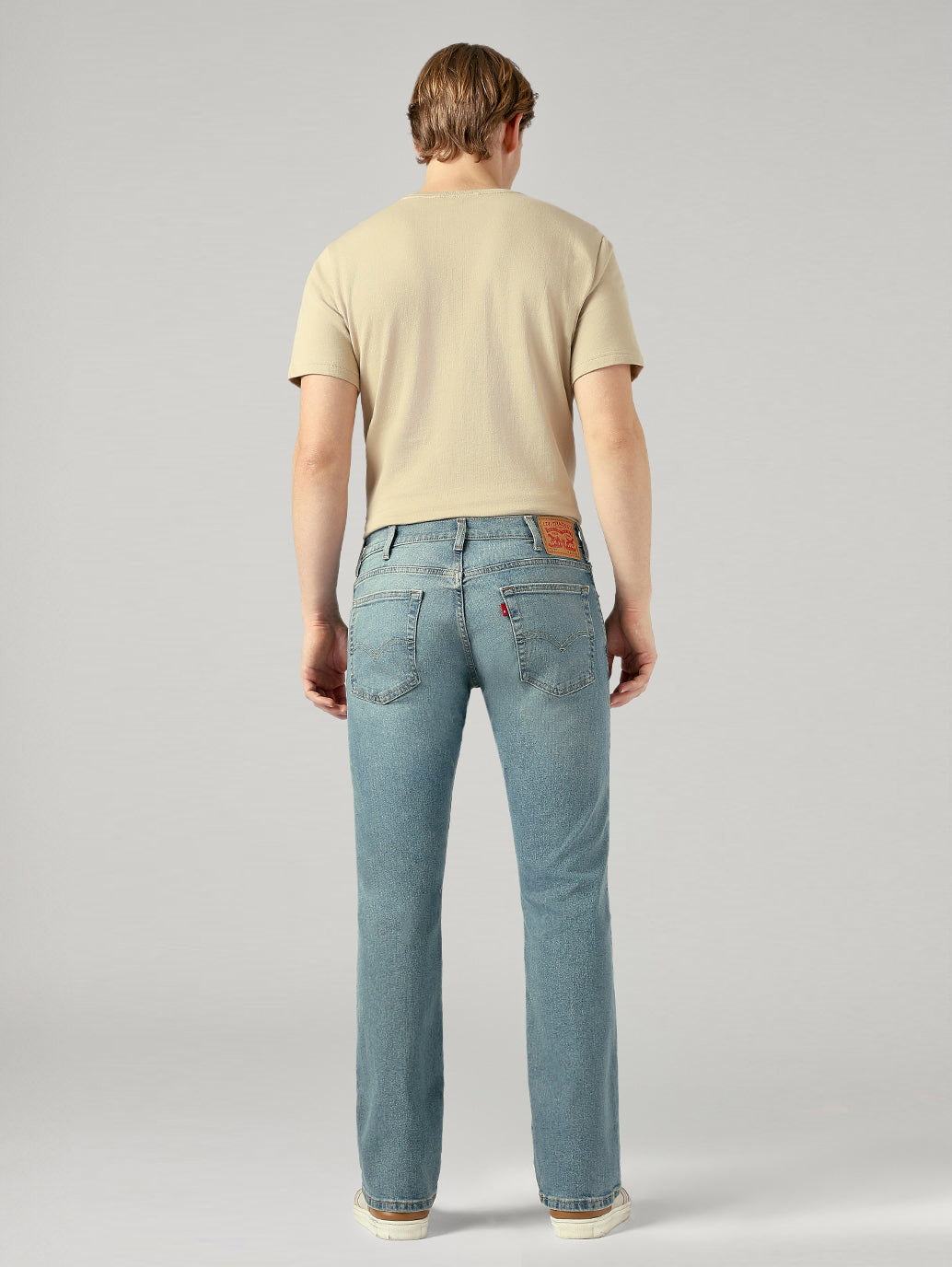 Men's 517 Blue Bootcut Fit Mid Rise Performance Jeans - Back View