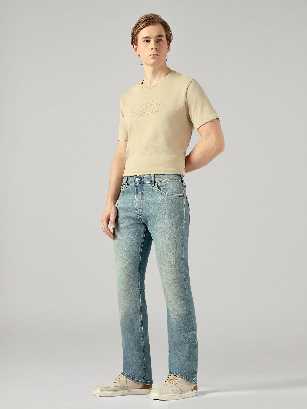 Men's 517 Blue Bootcut Fit Mid Rise Performance Jeans - Side View