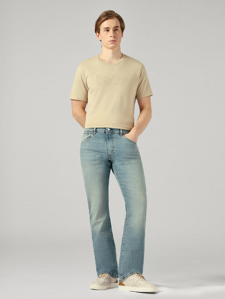 Men's 517 Blue Bootcut Fit Mid Rise Performance Jeans