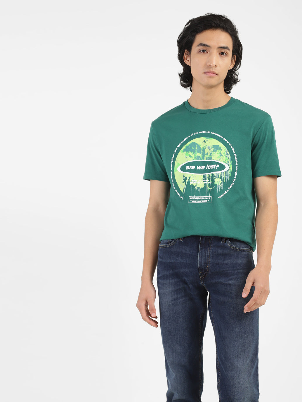 Men's Green Crew Neck T-Shirt