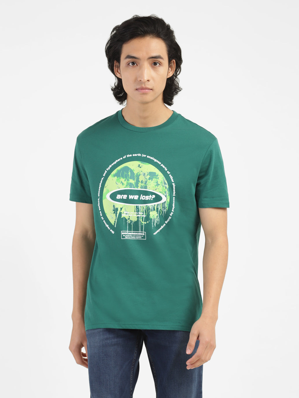 Men's Green Crew Neck T-Shirt