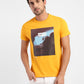 Men's Graphic Print Crew Neck T-shirt Yellow