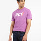 Men's Printed Slim Fit T-shirt Purple