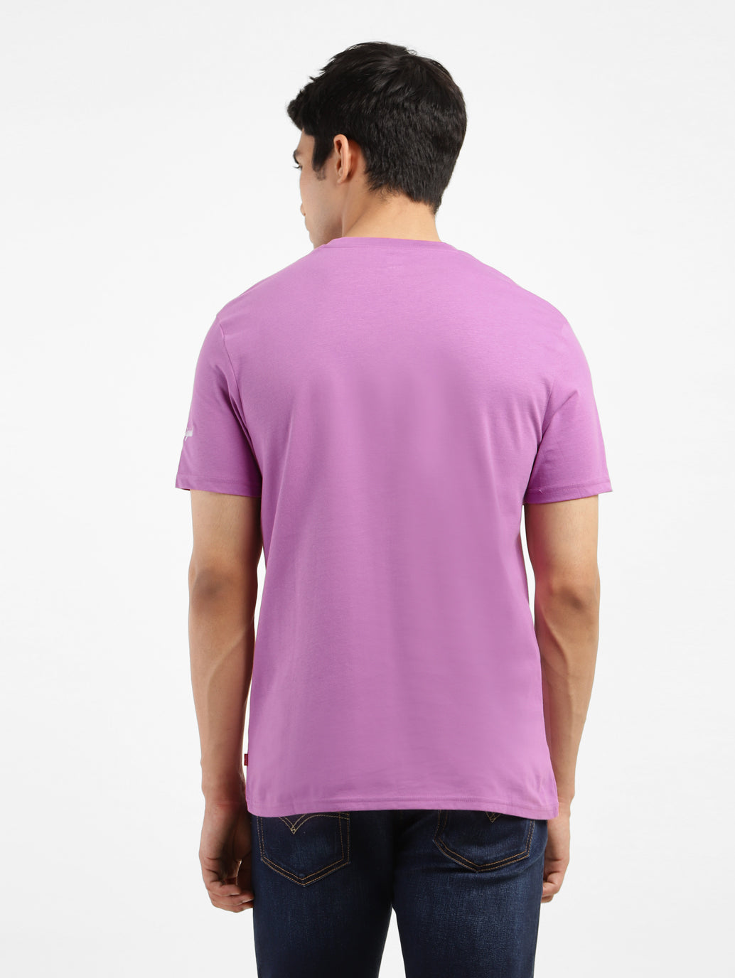 Men's Printed Slim Fit T-shirt Purple