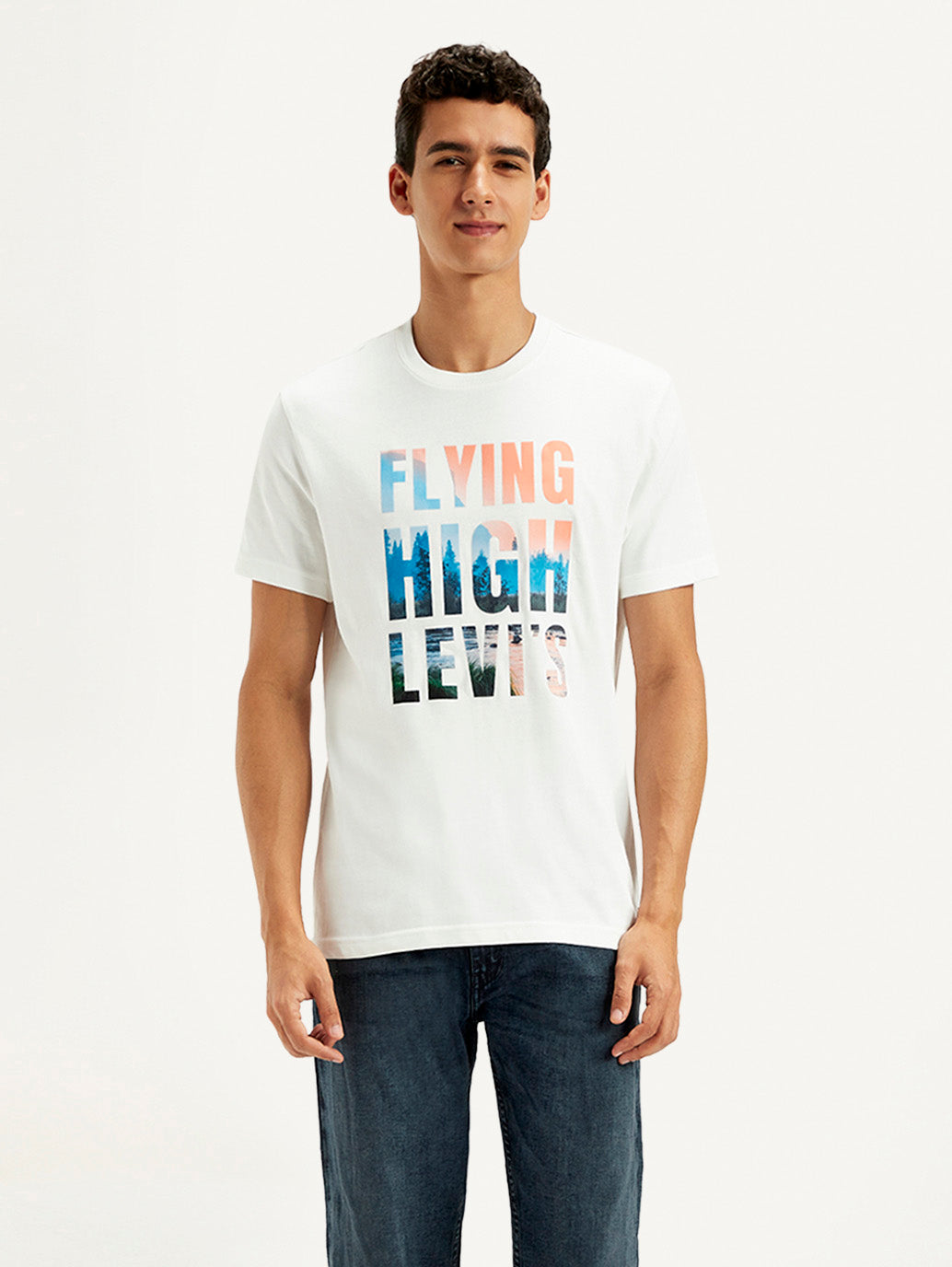 Men's Graphic Print Slim Fit T-Shirt - Front View