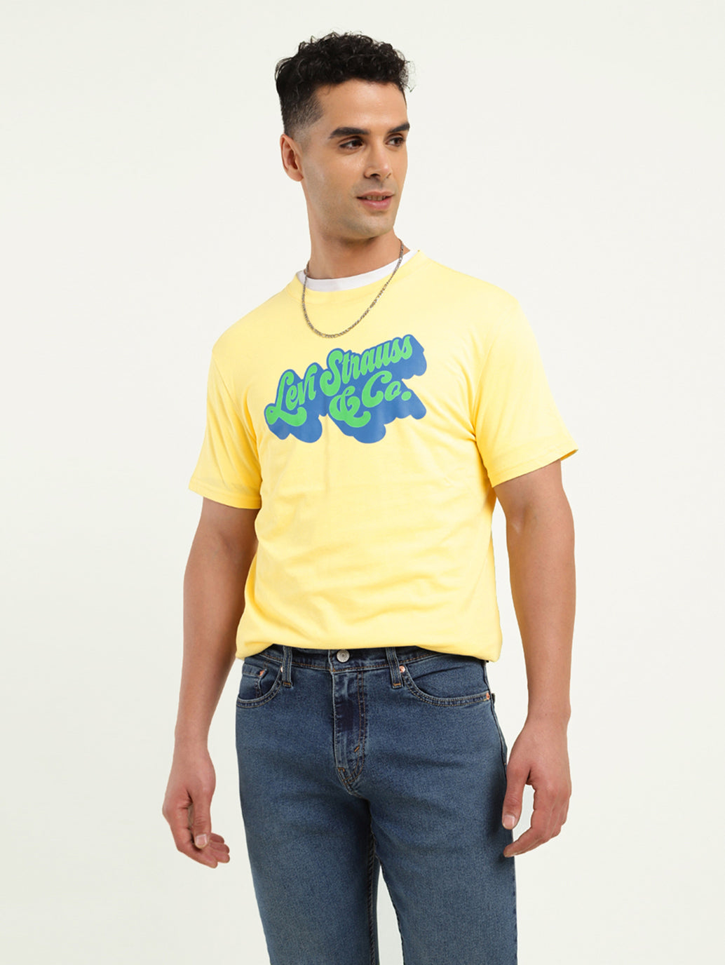 Men's Brand Logo Crew Neck T-Shirt - Styleshot View