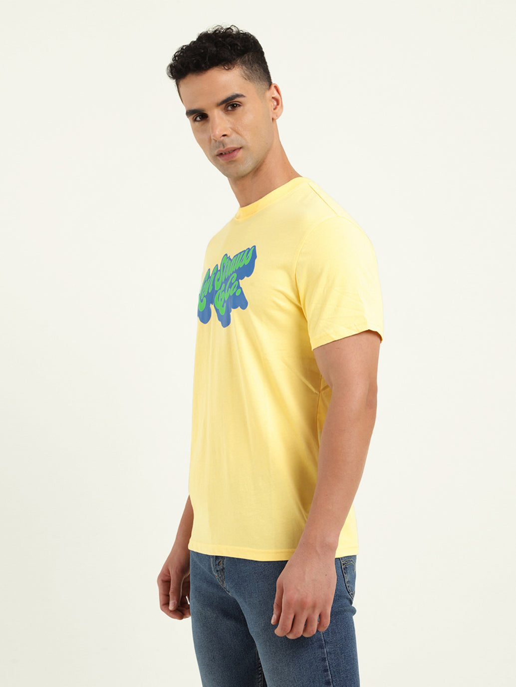 Men's Brand Logo Crew Neck T-Shirt - Side View