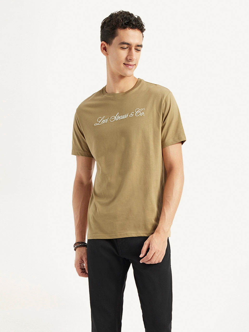 Men's Typographic Print Slim Fit T-shirt - Styleshot View