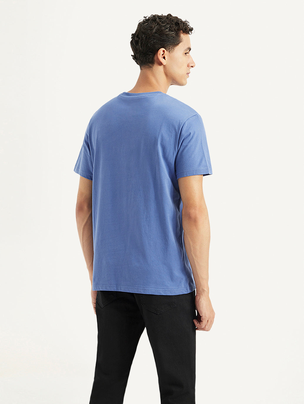 Men's Solid Slim Fit T-shirt - Back View