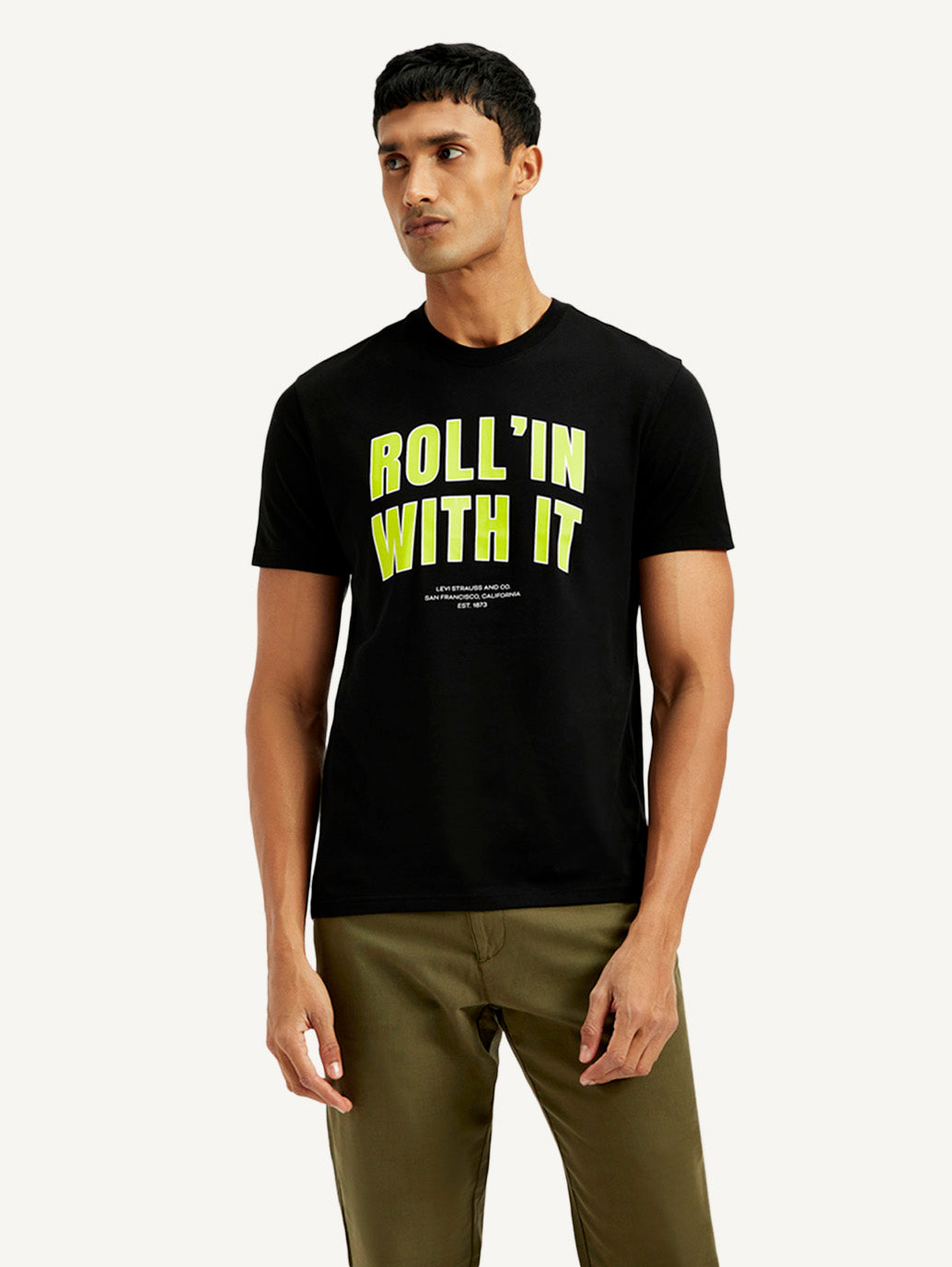 Men's Graphic Slim Fit T-Shirt - Front View