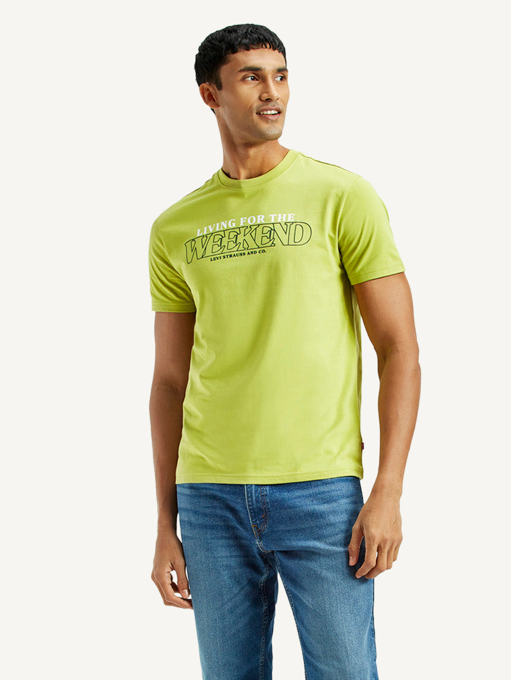 Men's Typographic Print Slim Fit T-Shirt - Styleshot View