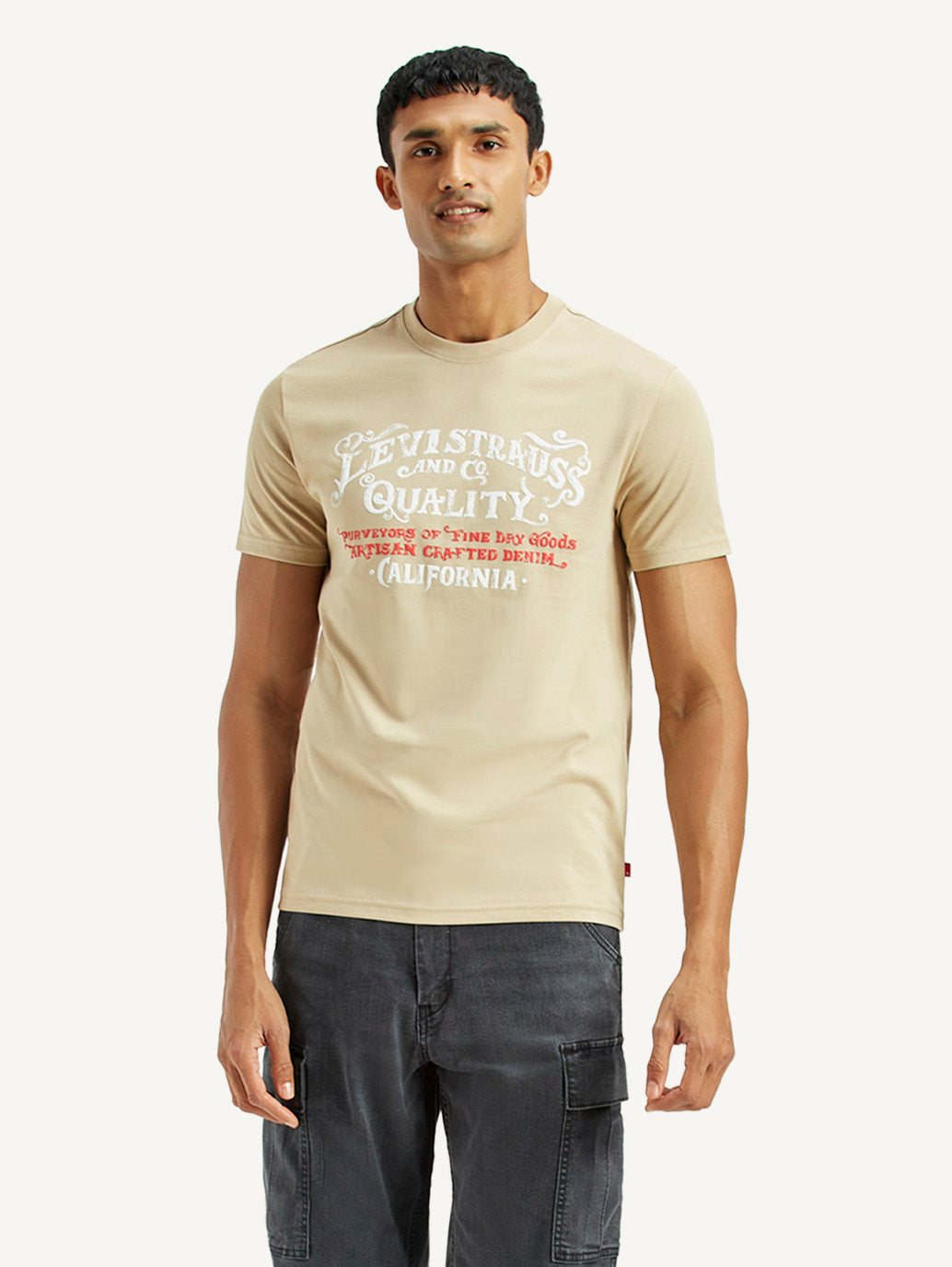 Men's Typographic Print Slim Fit T-Shirt - Styleshot View