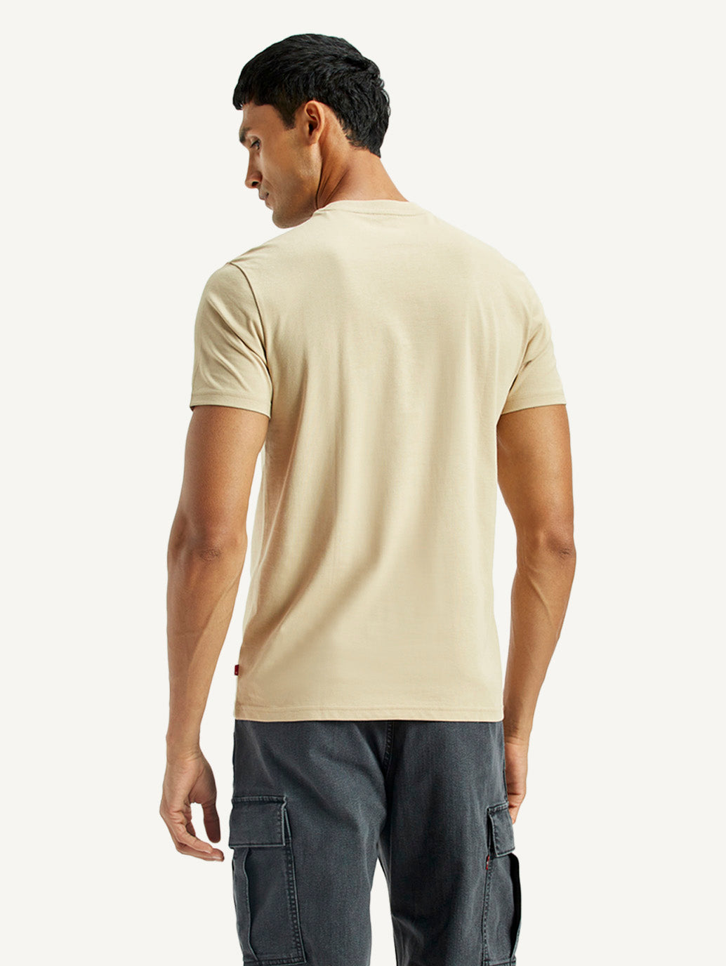 Men's Typographic Print Slim Fit T-Shirt - Back View