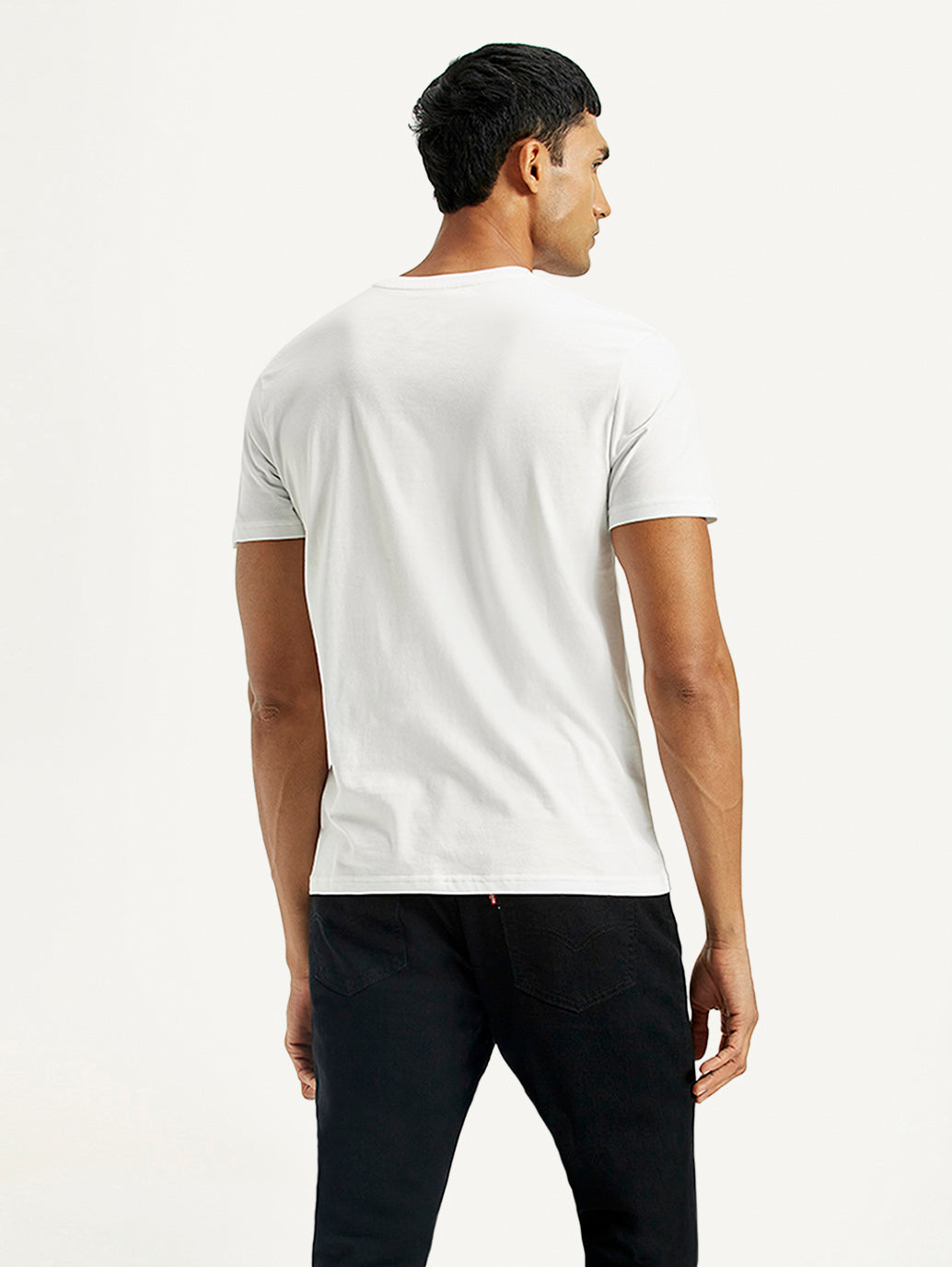 Men's Solid Slim Fit T-Shirt - Back View