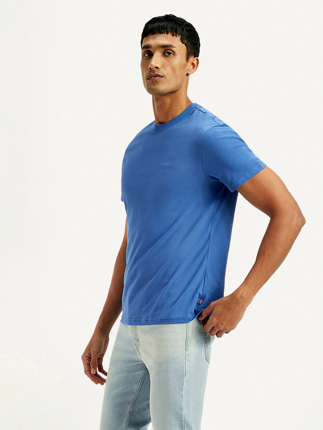 Men's Solid Slim Fit T-Shirt - Side View