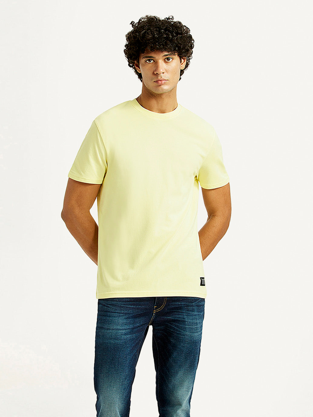 Men's Solid Slim Fit T-Shirt - Front View