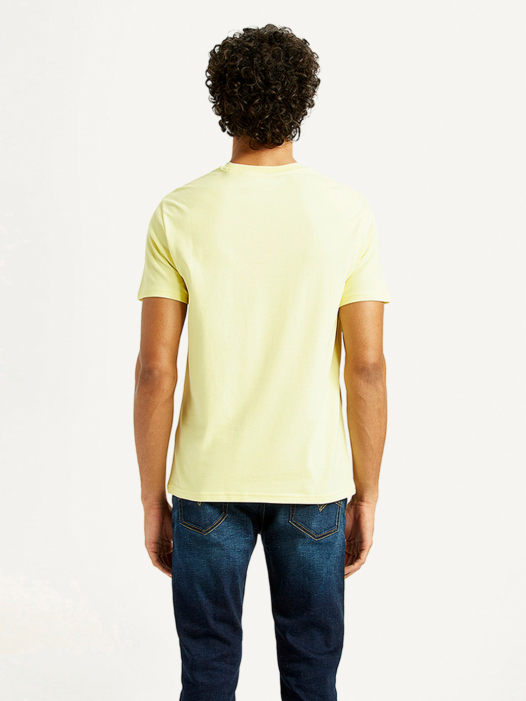Men's Solid Slim Fit T-Shirt - Back View