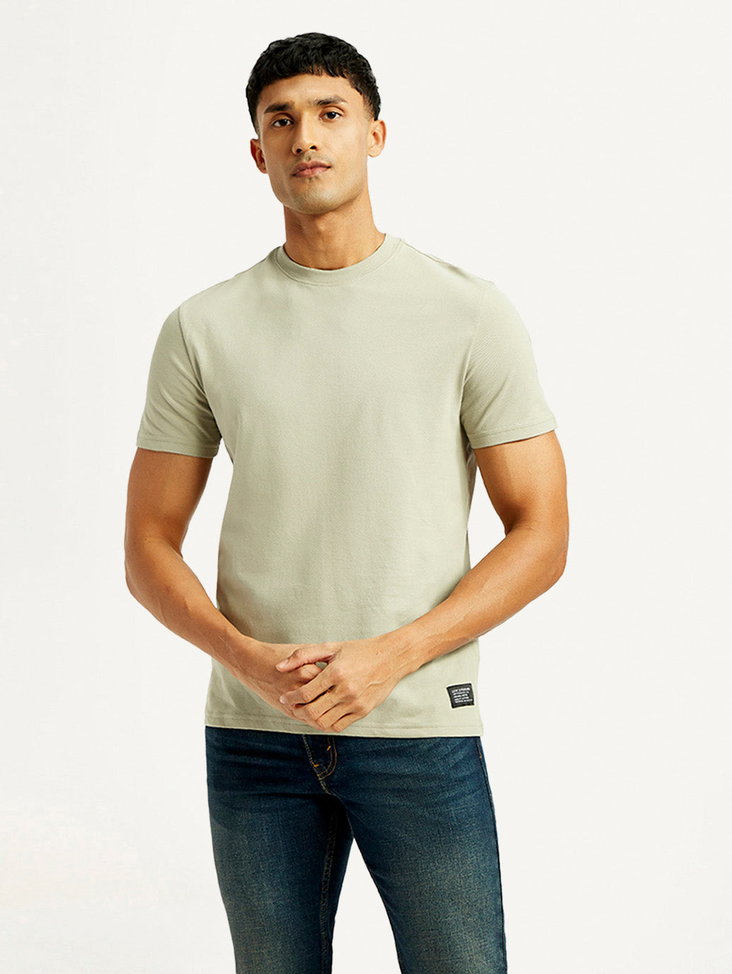 Men's Solid Slim Fit T-shirt - Front View