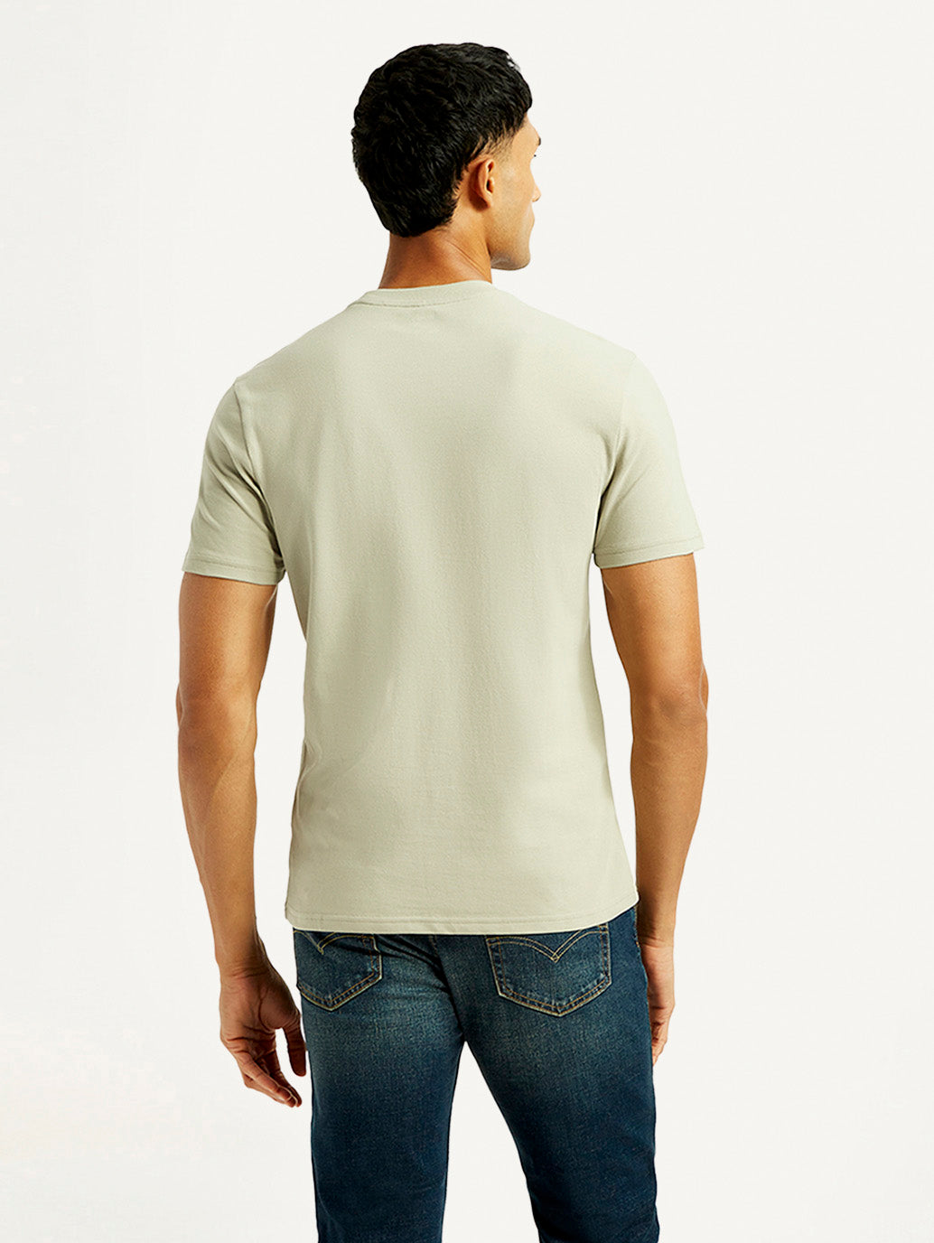 Men's Solid Slim Fit T-shirt - Back View