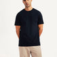 Men's Solid Navy Slim Fit T-shirt - Styleshot View