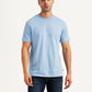 Men's Solid Light Blue Slim Fit T-shirt - Front View