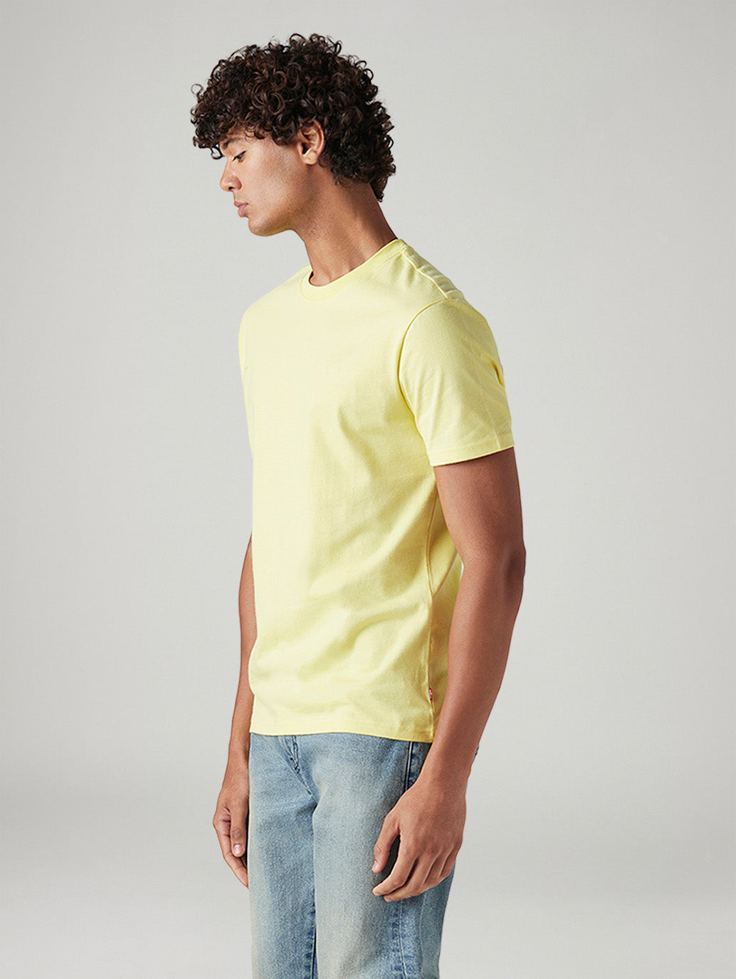 Men's Solid Yellow Round Neck T-Shirt - 0833d10e-370c-4ed5-b64a-e764f85fe7a9 View