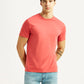 Men's Solid Coral Slim Fit T-shirt - Styleshot View