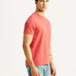 Men's Solid Coral Slim Fit T-shirt - Side View