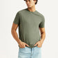 Men's Solid Olive Slim Fit T-shirt - Styleshot View