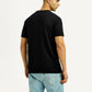 Men's Solid Black Slim Fit T-shirt - Back View