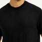 Men's Solid Black Slim Fit T-shirt - Detail View