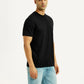 Men's Solid Black Slim Fit T-shirt - Side View