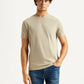 Men's Solid Beige Slim Fit T-shirt - Styleshot View