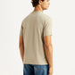 Men's Solid Beige Slim Fit T-shirt - Back View