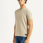 Men's Solid Beige Slim Fit T-shirt - Side View