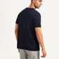Men's Typographic Print Navy Slim Fit T-shirt - Back View