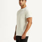 Men's Embroidered Off-White Slim Fit T-shirt - Side View