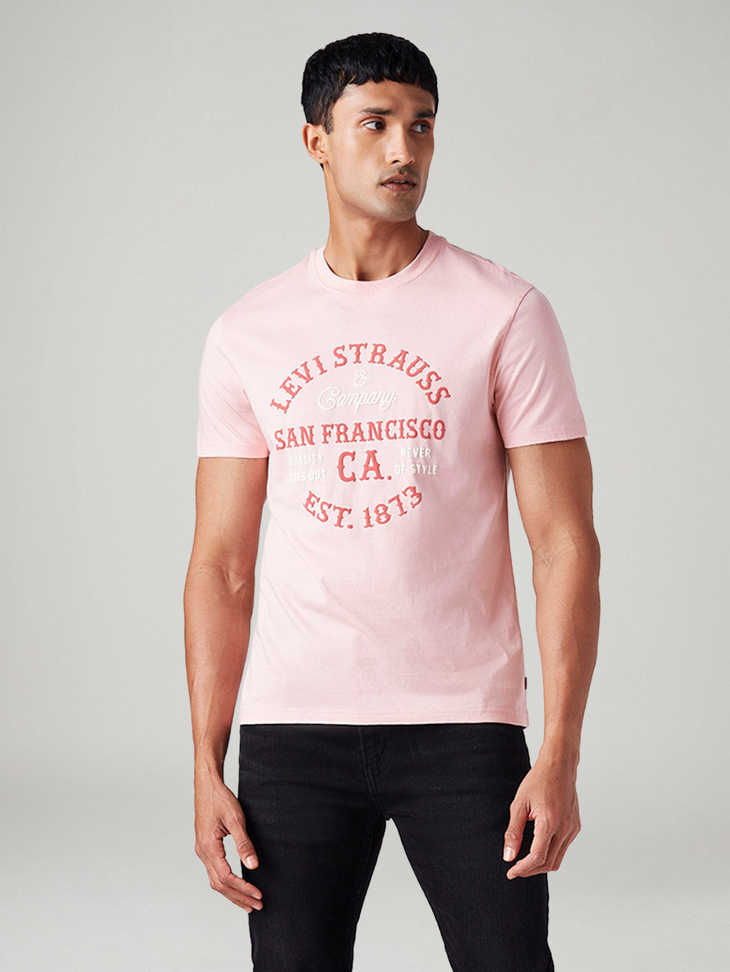 Men's Knitted Slim Fit T-Shirt - Front View