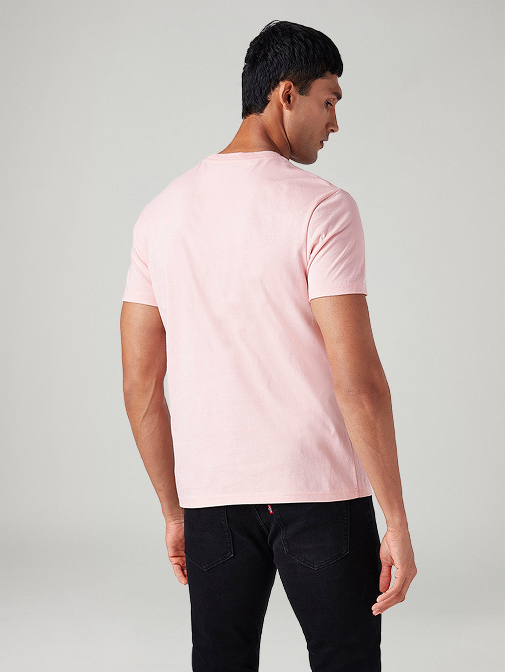 Men's Knitted Slim Fit T-Shirt - Back View