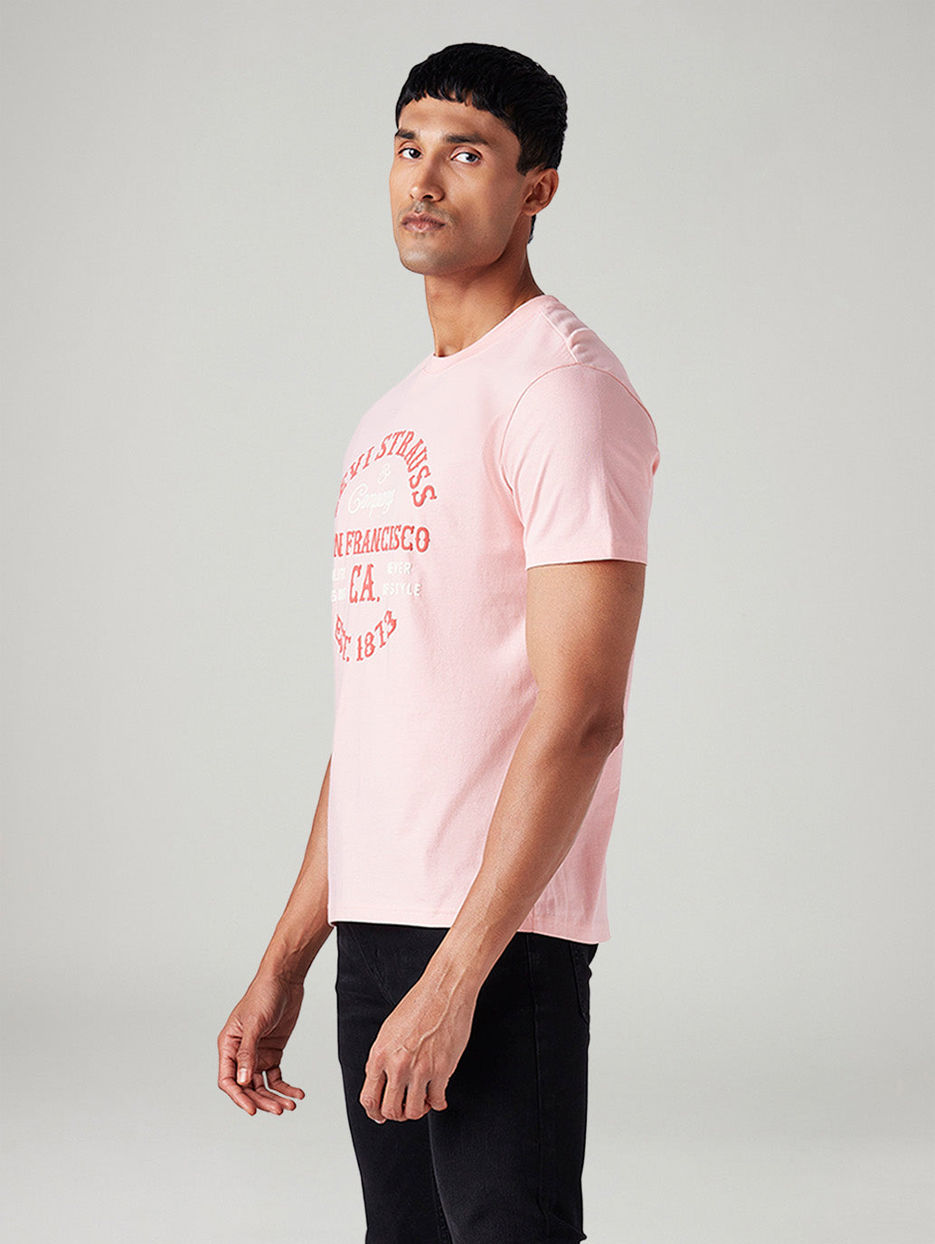 Men's Knitted Slim Fit T-Shirt - Side View