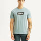 Men's Brand Logo Light Blue Slim Fit T-shirt - Front View
