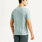 Men's Brand Logo Light Blue Slim Fit T-shirt - Back View