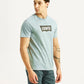 Men's Brand Logo Light Blue Slim Fit T-shirt - Side View