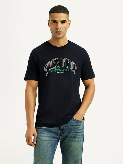 levi's Men's Typographic Print Navy Slim Fit T-shirt-picture-10