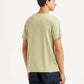 Men's Solid Beige Slim Fit T-shirt - Back View