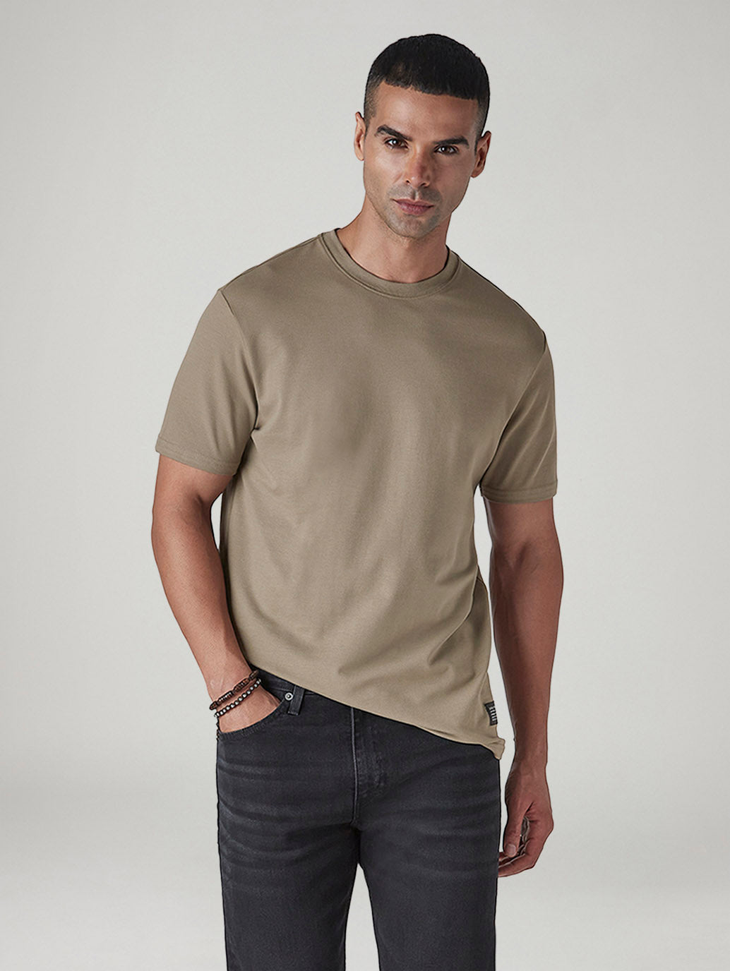 Men's Solid Regular Fit Pique T-Shirt