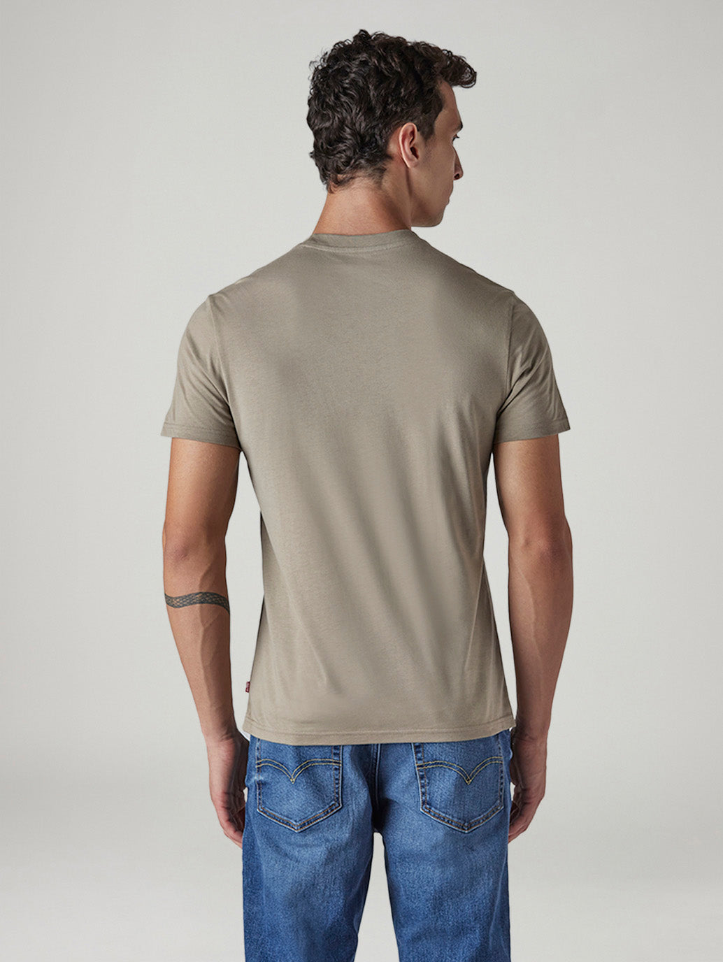 Men's Logo Printed Slim Fit Jersey T-Shirt - Back View